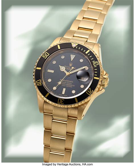 rolex oyster perpetual submariner date 18kt gold|Rolex Submariner value chart.